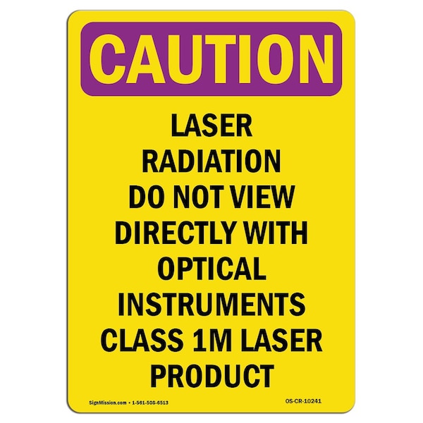 OSHA RADIATION, Laser Radiation Do Not View Directly, 5in X 3.5in Decal, 10PK, CR-V-10241-10PK